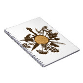 Ringbomen met boomstam met dwarsdoorsnede notitieboek (Rechterzijde)