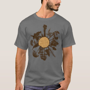Ringbomen met boomstam met dwarsdoorsnede t-shirt