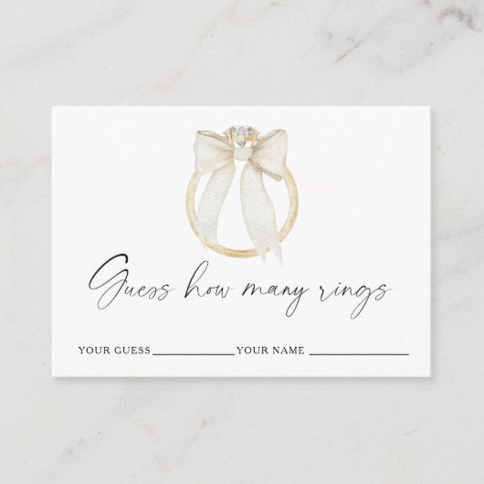 Ringboog Hoeveel ringen bruidsspel Informatiekaartje (Voorkant)