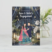 Ringceremonie uitnodigen Indiase Verloving uitnodi Kaart (Staand voorkant)