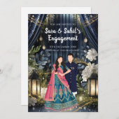 Ringceremonie uitnodigen Indiase Verloving uitnodi Kaart (Voorkant / Achterkant)