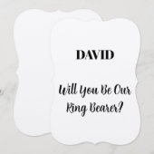 Ringdrager Aangepaste Naam Eenvoudige Minimale Tro Kaart (Voorkant / Achterkant)