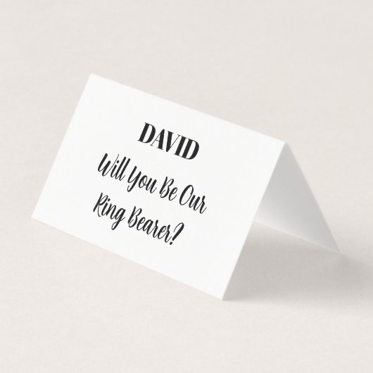 Ringdrager Aangepaste Naam Trouw Simple Minimaal  Kaart (Voorkant)