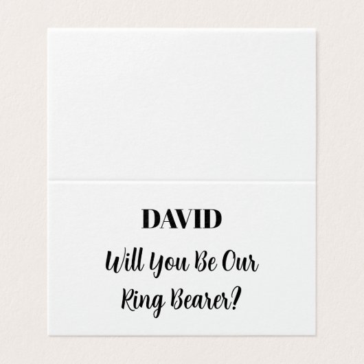 Ringdrager Aangepaste Naam Trouw Simple Minimaal Kaart (Buitenkant ongevouwen)