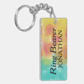 Ringdrager Artsy Waterverf Sleutelhanger (Voorkant Links)