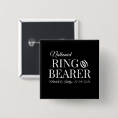 Ringdrager bruiloft vierkante button 5,1 cm (Voorkant /achterkant)