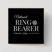 Ringdrager bruiloft vierkante button 5,1 cm (Voorkant)