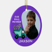 Ringdrager Dump Truck Foto Keramisch Ornament (Rechts)