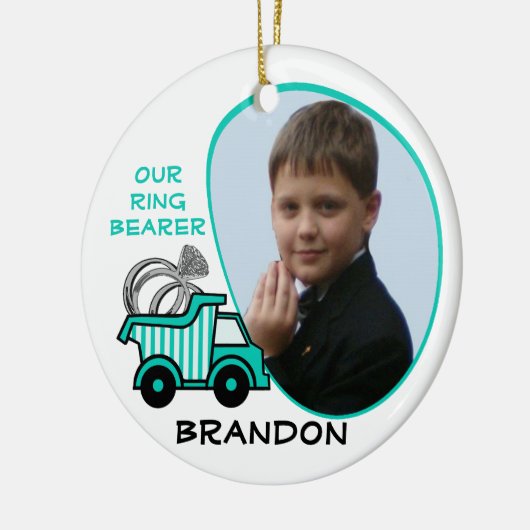 Ringdrager Dump Truck Foto Keramisch Ornament (Links)