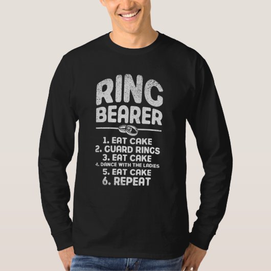 Ringdrager Eet Cake Guard Ringen Dans Bruiloft Par T-shirt (Voorkant)