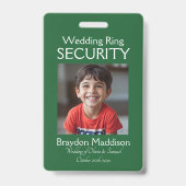 Ringdrager Foto SECURITY Badge Smaragdgroen (Voorzijde)