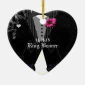 Ringdrager Gerber Daisy bruiloft vakantie Ornament (Voorkant)