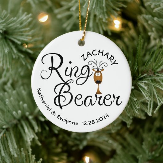 Ringdrager rendieren kerst keramisch ornament (Boom)