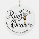 Ringdrager rendieren kerst keramisch ornament (Voorkant)