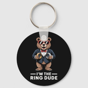 Ringdrager Ringbeveiliging Grappig Huwelijksfeest Sleutelhanger