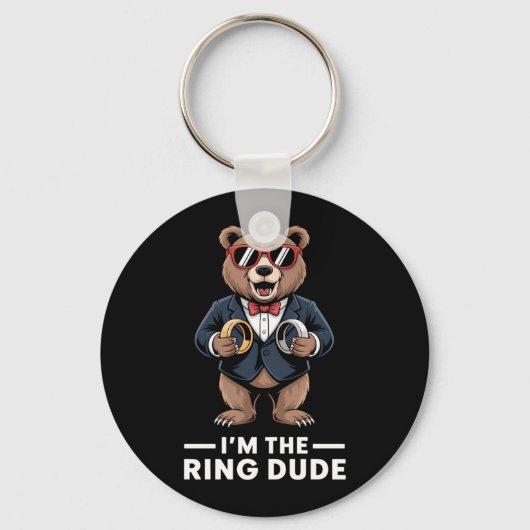 Ringdrager Ringbeveiliging Grappig Huwelijksfeest  Sleutelhanger (Voorkant)