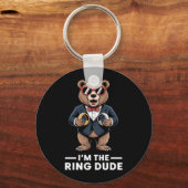 Ringdrager Ringbeveiliging Grappig Huwelijksfeest  Sleutelhanger (Voorkant)