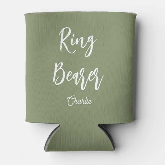 Ringdrager Sage Groene Trouw Blikjeskoeler (Voorkant)