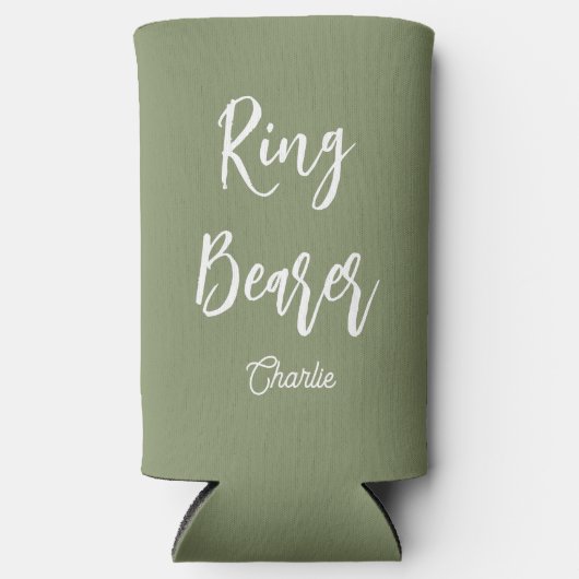 Ringdrager Sage Groene Trouw  Seltzer Blikjeskoeler (Voorkant)