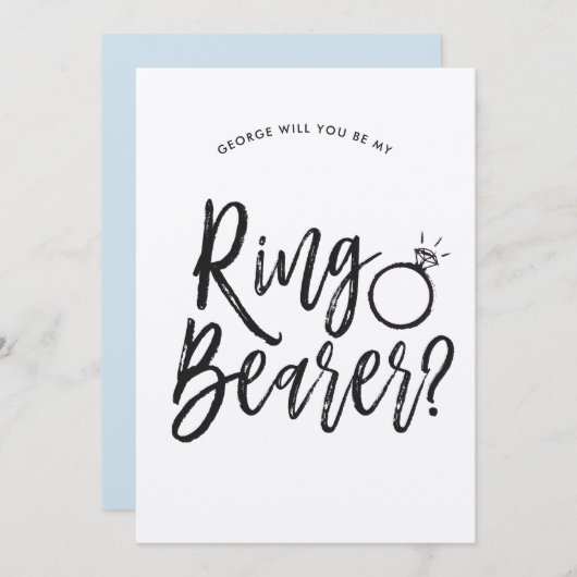 Ringdrager | Script Stijl Aangepaste Trouw Kaart (Voorkant / Achterkant)