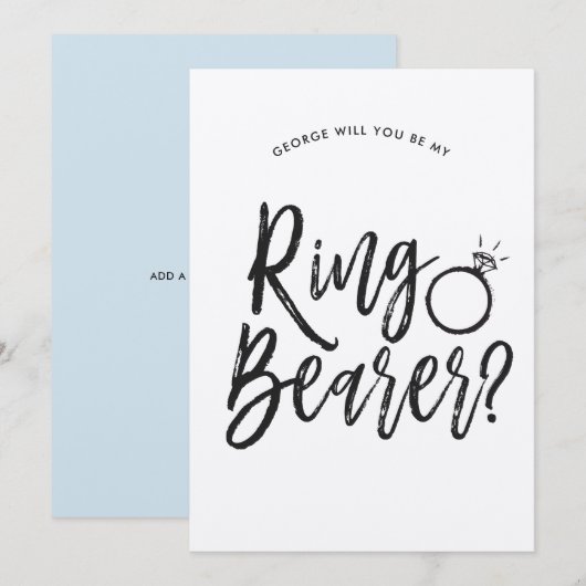 Ringdrager | Script Stijl Trouwring Op maat gemaak Kaart (Voorkant / Achterkant)