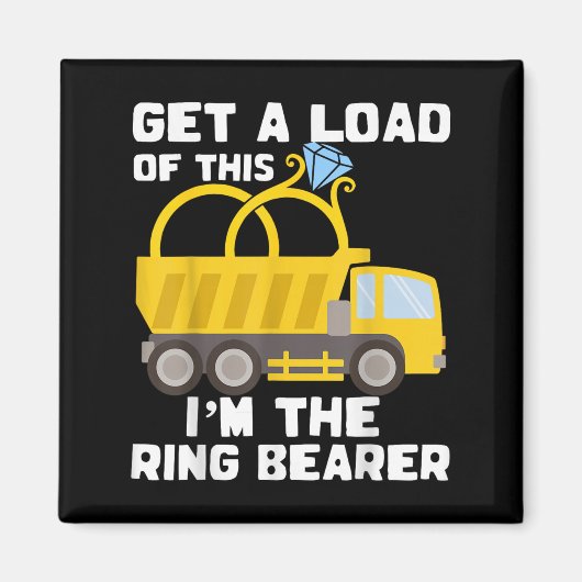 Ringdrager shirt grappige trouwtruck jongens cadea magneet (Voorkant)
