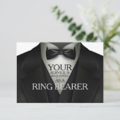 Ringdrager Smoking Trouwpartij Verzoek Kaart (Staand voorkant)