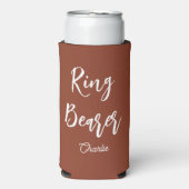 Ringdrager Terracotta Bruin Huwelijk  Seltzer Blikjeskoeler (Seltzer Voorkant)