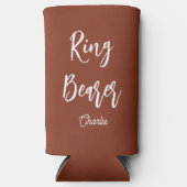 Ringdrager Terracotta Bruin Huwelijk  Seltzer Blikjeskoeler (Voorkant)
