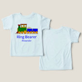 Ringdrager Trouwringtrein met jongensnaam (Ontwerp Voorkant & Achterkant)