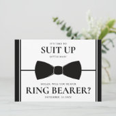 Ringdrager Voorstellen Kaart - Suit Up, Little Man (Staand voorkant)