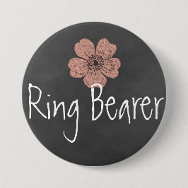 Ringdrager Wild Peach Rozen Krijtbord Ronde Button 7,6 Cm
