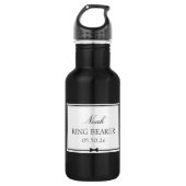 Ringdrager Zwart & Wit Bowtie Huwelijk Kinder Waterfles (Voorkant)