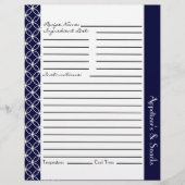 Ringed diamant Recipe inserts - marineblauw wit (Voorkant)