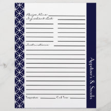 Ringed diamant Recipe inserts - marineblauw wit