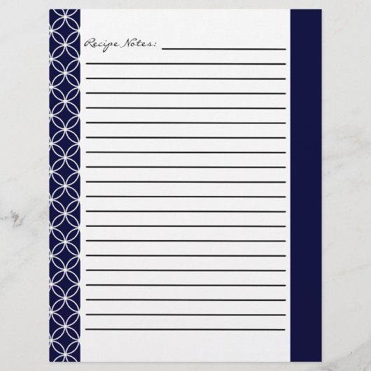 Ringed diamant Recipe inserts - marineblauw wit (Achterkant)