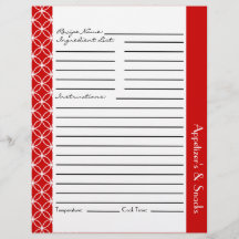 Ringed diamant Recipe inserts - Red White