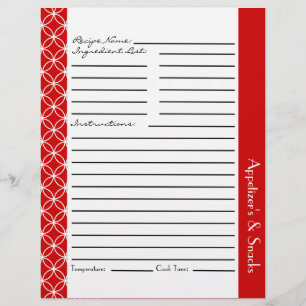 Ringed diamant Recipe inserts - Red White