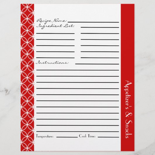 Ringed diamant Recipe inserts - Red White (Voorkant)