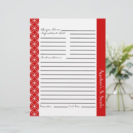 Ringed diamant Recipe inserts - Red White (Staand voorkant)