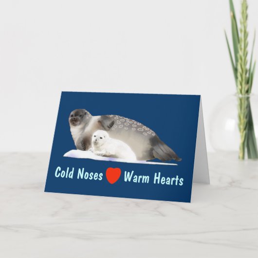 Ringed zegel feestdagen kaart (Voorkant)