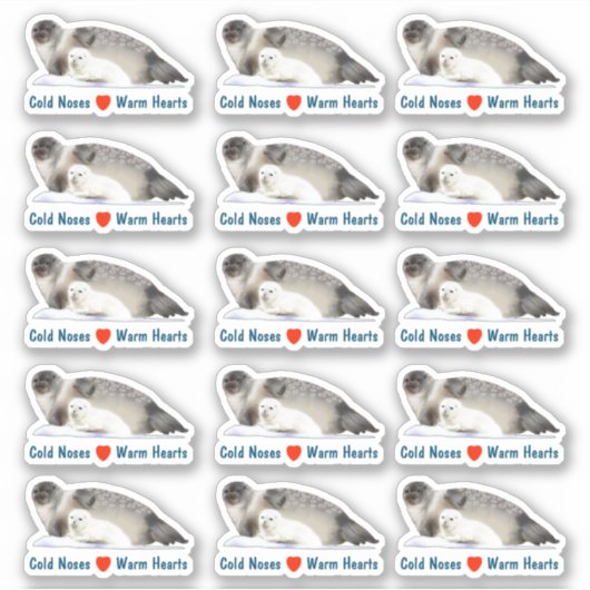 Ringed zegel - Koude neus Warm hart kruiper Sticker (Voorkant)