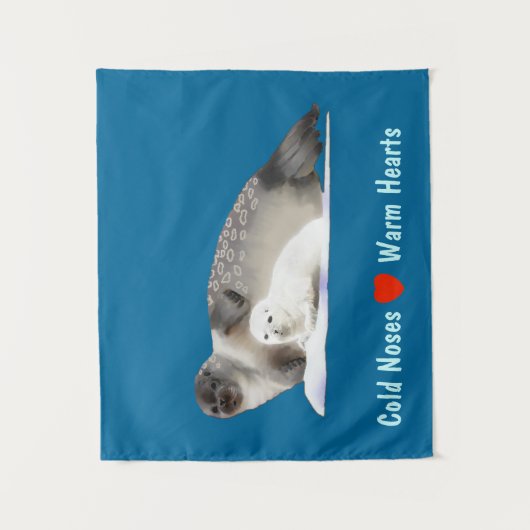 Ringed zegel - Koude neus Warm hart Wandkleed (Voorkant)