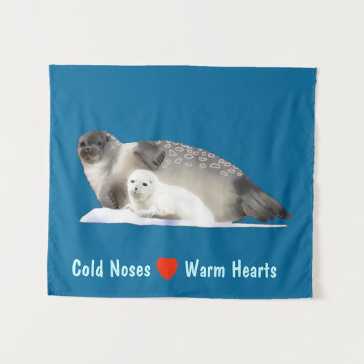 Ringed zegel - Koude neus Warm hart Wandkleed (Voorkant (horizontaal))