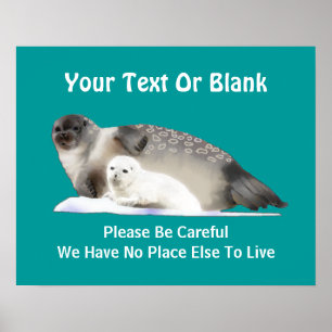 Ringed zegel - op dunne ijs poster