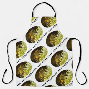 Ringeloze bijen op gele bloem schort