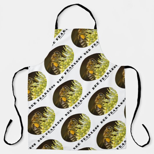 Ringeloze bijen op gele bloem schort (Voorkant)
