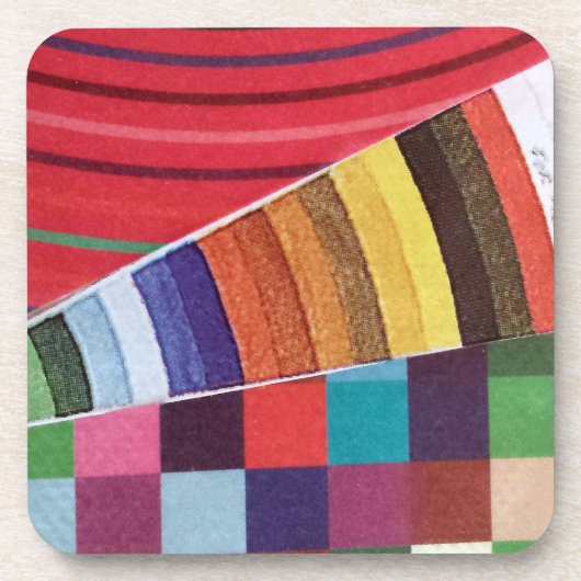 ringen, cirkels en cheques mini collage onderzetter (Voorkant)