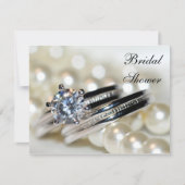 Ringen en de Witte Pearls Bridal Uitnodiging van d (Voorkant)