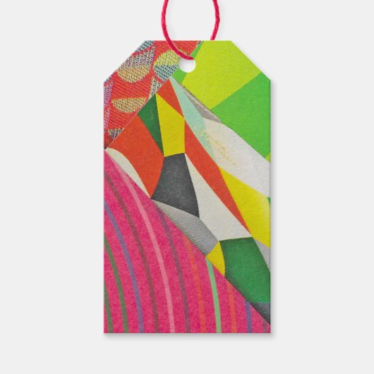 ringen en mozaïeken collage cadeaulabel (Voorkant)